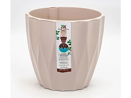 Кашпо цветочное 3л Флюте 066336 льняной со вставкой 1920