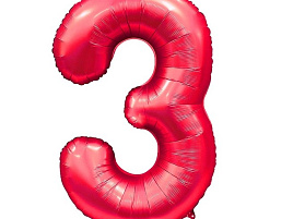 Шар надувной Цифра 3 красный 359-755 81см