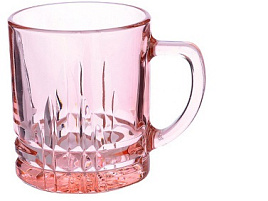 Кружка стекло 300мл 128-Н7 Розовая