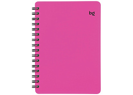 Записная книжка 60л. BG ЗК6гр60_пл 57760 А6 на гребне "Neon", розовая пластиковая обложка, тиснение фольгой