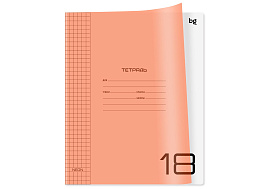 Тетрадь 18л. клетка  Т5ск18_пл 12449 "UniTone. Neon", пластиковая обложка, неон оранжевый
