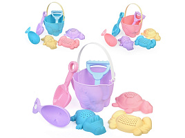 Песочный набор №9 НПА09 Африка Ведро, 4шт формочки, совок, грабельки