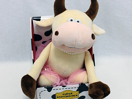 Мягкая игрушка Корова с бусами