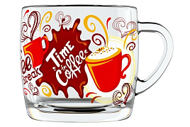 Кружка стекло 300мл 2134-Д Кофе