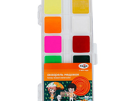 Краски 12цв. Гамма 291020206 Оранжевое солнце медовая, 6 флуор.+ 6 классич., без кисти, пластик. уп