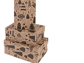 НГ Набор коробок 3в1 Елочки КОР-2004 (19*12*7,5-15*10*5)