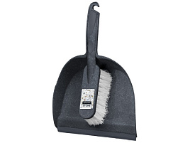 Щетка для пола Ленивка + совок Stone SC550510026/3216 темный камень