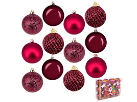 Набор шаров 6см FG240519136Q-1 бордо 12шт