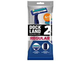 Станок для бритья Docland Regular мужской  2лезвия 5 штук прорезиненная ручка
