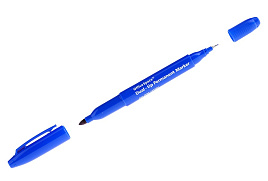 Маркер OfficeSpace DPM_1576BU двухсторонний синий, пулевидный, 0,8/2,2мм