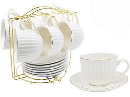 Сервиз чайный 12пр TC69A-GL1 12M Пломбир на мет/подставке