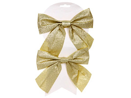 Бант на елку Зимнее очарование золото 15*15см 2шт 185-0760