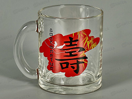 Кружка стекло 300мл 208-Д Иероглифы