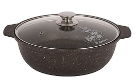 Жаровня 3л Kukmara жмк32а/0015 Мрамор кофейный стекл.кр