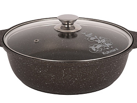 Жаровня 3л Kukmara жмк32а/0015 Мрамор кофейный стекл.кр