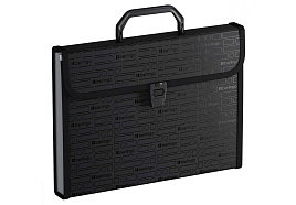 Портфель пласт. Berlingo XF4_13891 13 отделений "Your Way", А4, 600мкм, с ручкой, черная, с текстильным кантом