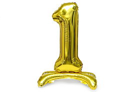 Шар надувной Цифра 1 золото 80см ч41921