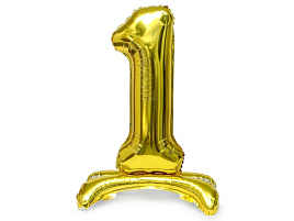 Шар надувной Цифра 1 золото 80см ч41921