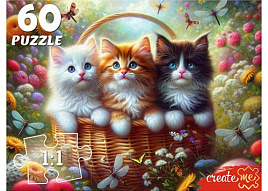 Пазл 60эл. Три котенка в корзине Х60-4531