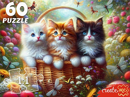Пазл 60эл. Три котенка в корзине Х60-4531