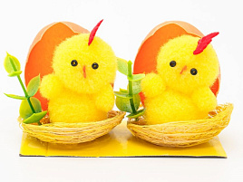 Сувенир Пасхальный Цыплята пушистые в яйце ч55113