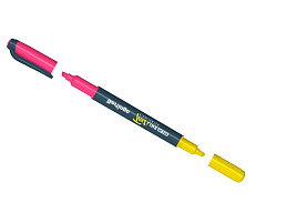 Текстмаркер Berlingo T2036 двусторонний "Textline HL220" желтый/розовый, 0,5-4мм