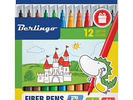 Фломастеры 12цв. Berlingo WP00212 "Замки" картон. уп., европодвес