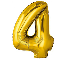 Шар надувной Цифра 4 золото аг759202 81см