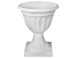 Вазон 18л Олимпия М9070 на высокой ножке белый