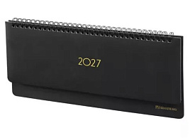 Планинг 2027г. BRAUBERG 118203 "Select", 305х140 мм, под кожу, черный