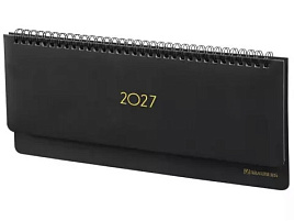 Планинг 2027г. BRAUBERG 118203 "Select", 305х140 мм, под кожу, черный