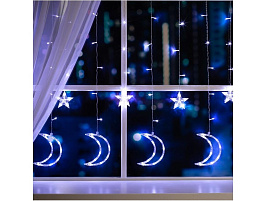 Электрогирлянда бахрома месяц большой колор в коробке с пультом