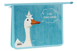 Папка для тетрадей А5 ArtSpace ПТ-715Л0004 "FThe White Goose", пластик, на молнии