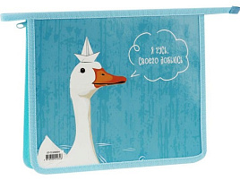 Папка для тетрадей А5 ArtSpace ПТ-715Л0004 "FThe White Goose", пластик, на молнии