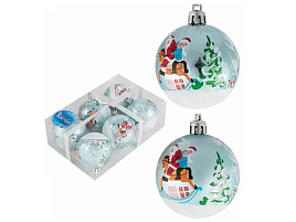 Набор шаров 6см 007495 Зимний пейзаж 6шт