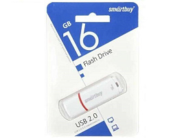 Флеш-драйв Smart Buy 16Gb SB16GBCRW-W Crown White белый
