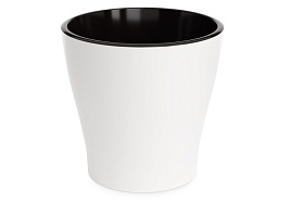 Кашпо цветочное 10л Лея М8862 двойной белый с/п