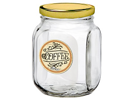 Банка для сыпучих стекло 650мл Кофе винтаж с мет.кр. 626-2510/6926