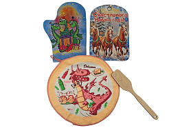 *СГ Набор кух принадлежностей 4пр Лошадка (Доска, лопатка, салфетка,прихватка)