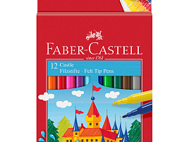 Фломастеры 12цв. Faber-Castell 554201 "Замок", смываемые, картон, европодвес