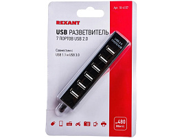 Кабель USB-хаб Rexant (18-4107) 7 портов, черный