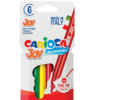 Фломастеры 6цв. Carioca Joy 40549 смываемые, картон, европодвес