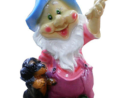 Фигурка садовая Гном с щенком 2С50 41*22см