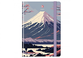 Ежедневник А5 BG Ен5_7БЦ128_лм_тф_р 12386 "Горный пейзаж", матовая ламинация, тиснение фольгой, на резинке