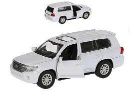 Машина металлическая CRUISER-WT TOYOTA LAND CRUISER 12,5 см, двери, инерц, белый