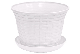 Кашпо цветочное 4л Ротанг 364006 белый с/п