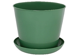 Кашпо цветочное 1,2л круглое 381245 темно-зеленый с/п