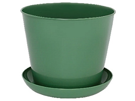 Кашпо цветочное 1,2л круглое 381245 темно-зеленый с/п
