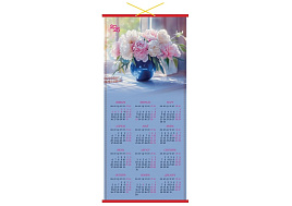 Календарь настенный "циновка" 2026г. BG 382144 "Цветы", 320*760 мм