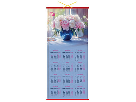 Календарь настенный "циновка" 2026г. BG 382144 "Цветы", 320*760 мм